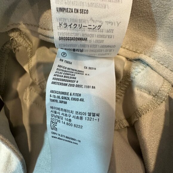 Abercrombie & Fitch Womens Super Skinny Faux Suede Pants Size 10 Beige - Picture 6 of 15